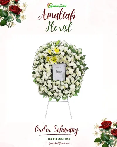 Krans Bunga Duka Cita di Marga Mulya